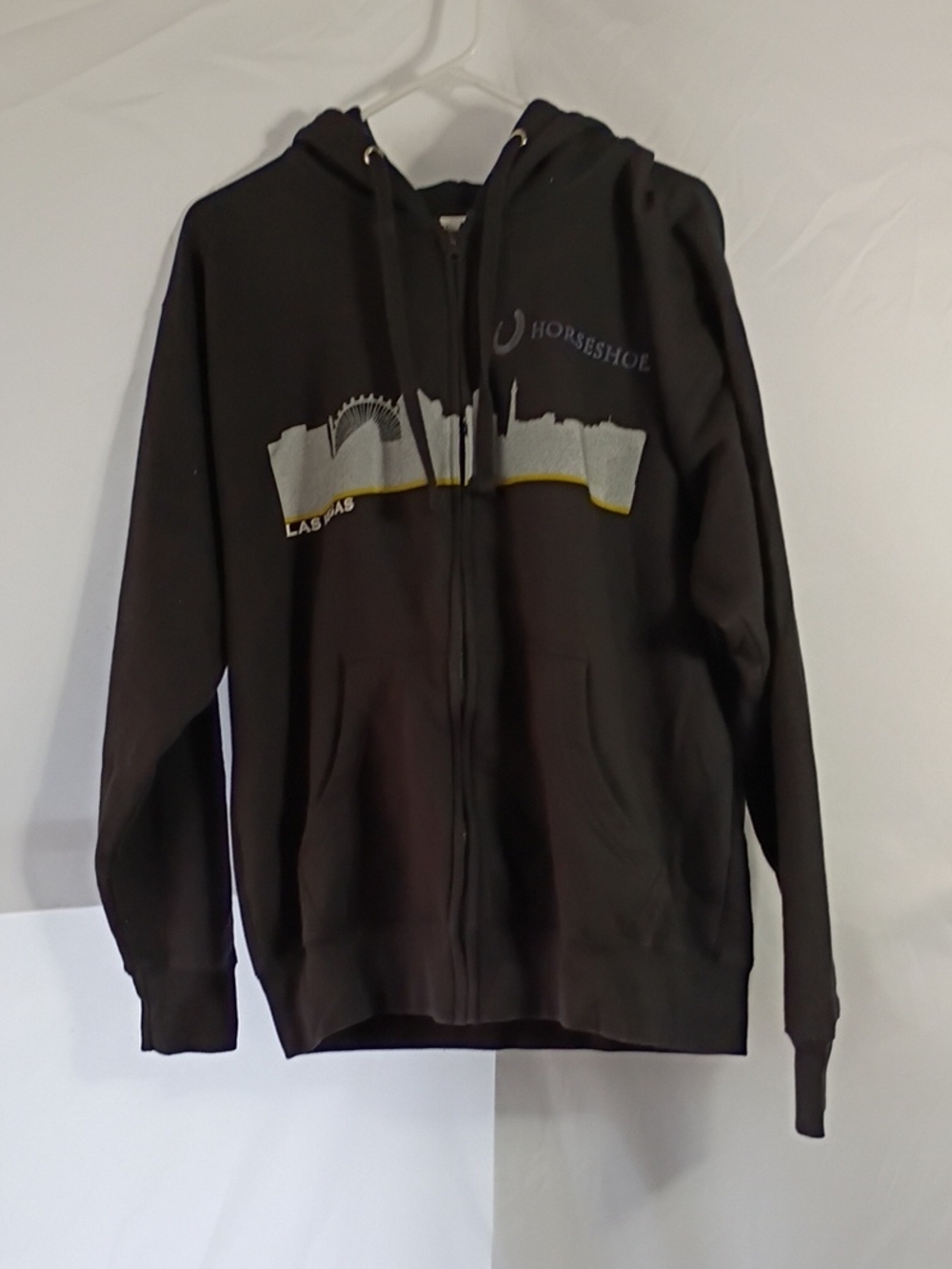 EUC Las Vegas Horseshoe Full Zip Black Hoodie Mens Size Large Winter Vegas